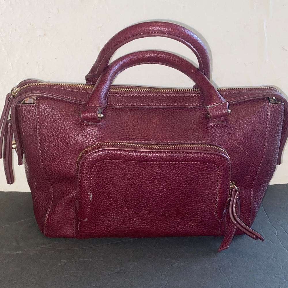 Elegant Burgundy Vegan Leather Handbag